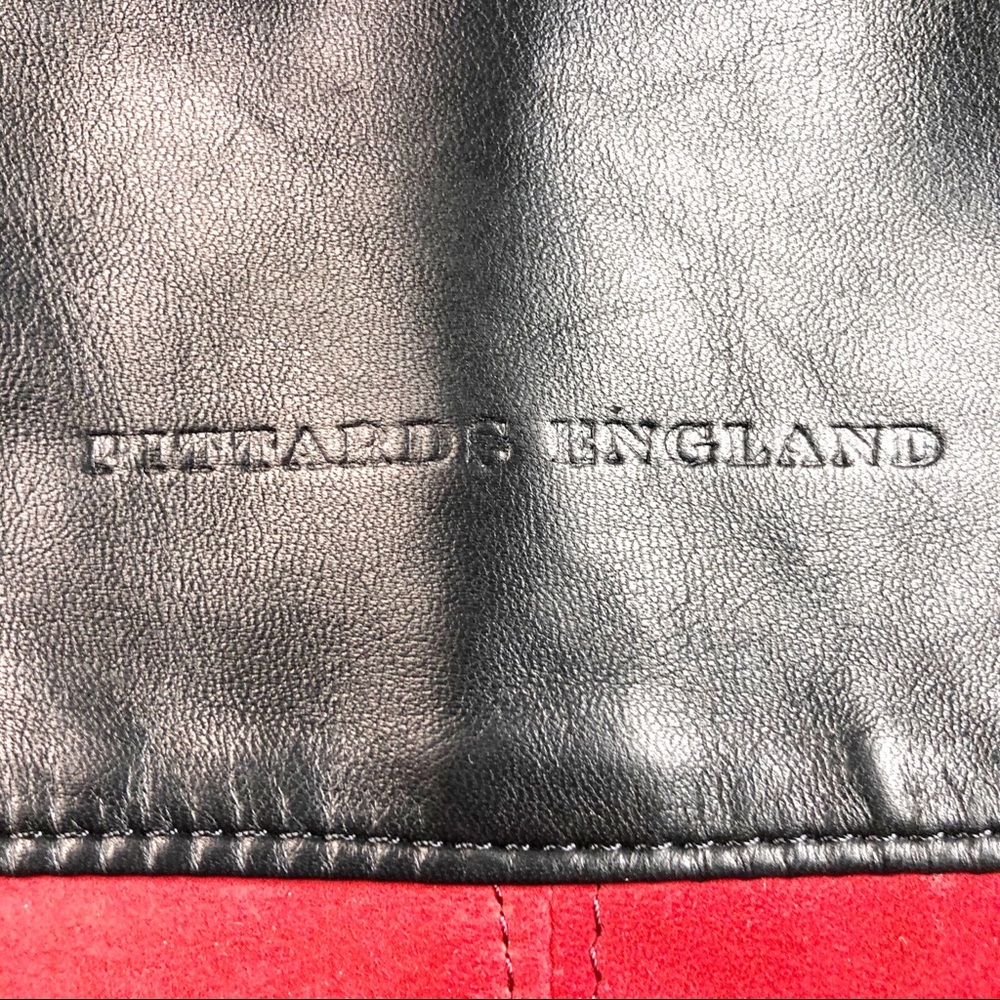PITTARDS England Leather Suede Book Bag Maroon - Picture 2 of 7